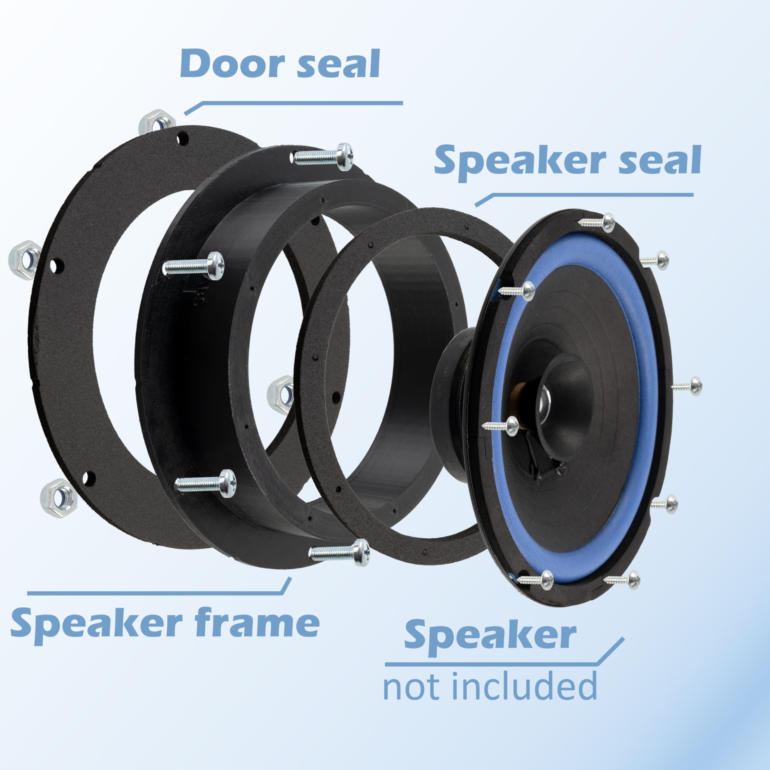 Aerzetix - Kit di 2 adattatori per altoparlanti Ø165 mm | compatibile con Skoda Octavia Mk1, Vw Golf V VI Passat B5 B8 Polo Mk V Caddy Touran (1T) Transporter T5 (anteriore) e Tiguan (5N) posteriore