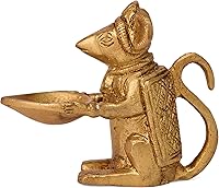 Vista 3 de GURU JEE™ Latón Diya Deepak para Puja Aarti Regalos Mechas de aceite Ghee Lámparas Deepam Deep Mandir