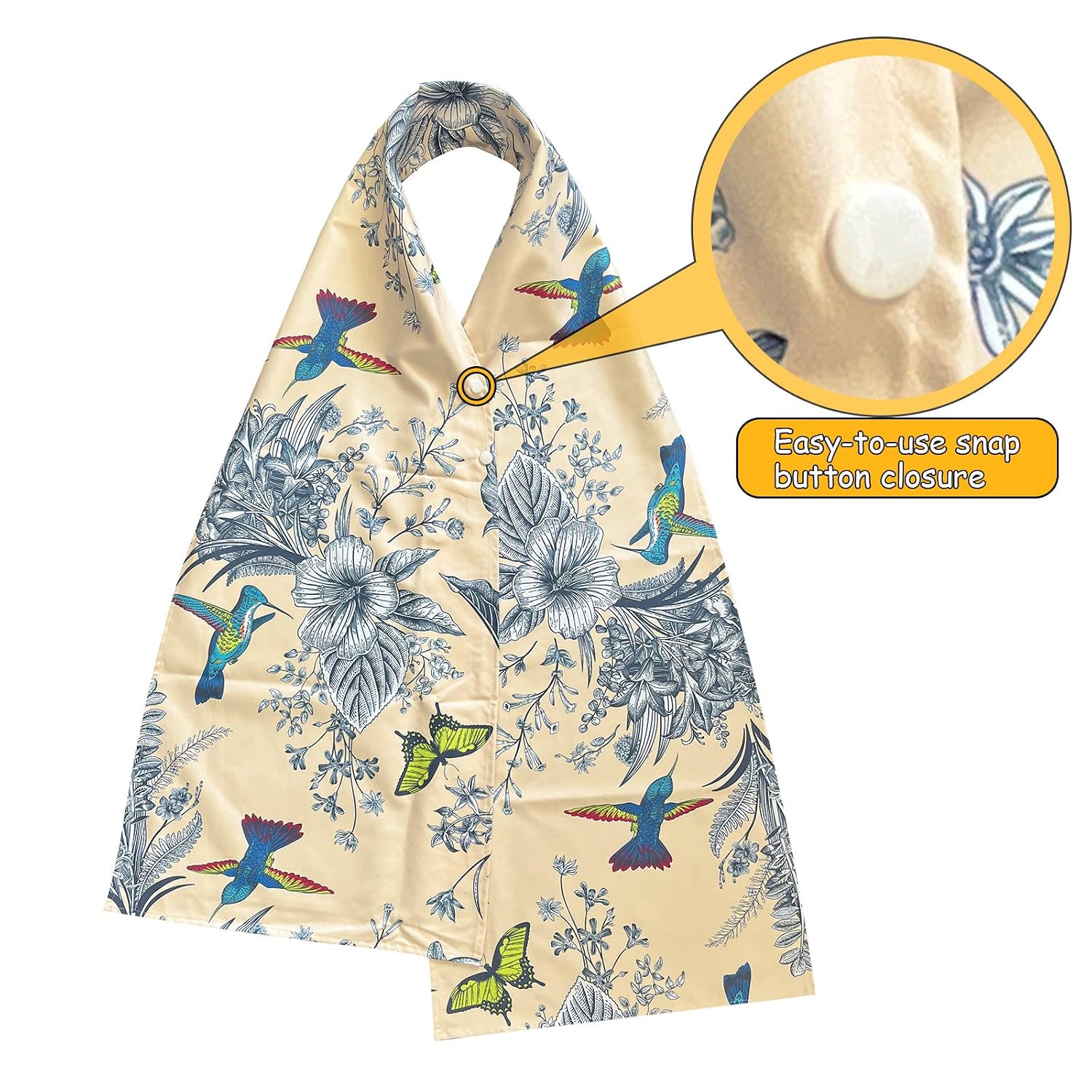 Adult Bibs Scarf for Women Eating - Dignified Alternative to Bib for Reusable Elderly Adults Senior Citizens Washable Dining Adjustable Snap Closure Baberos Para Adultos
