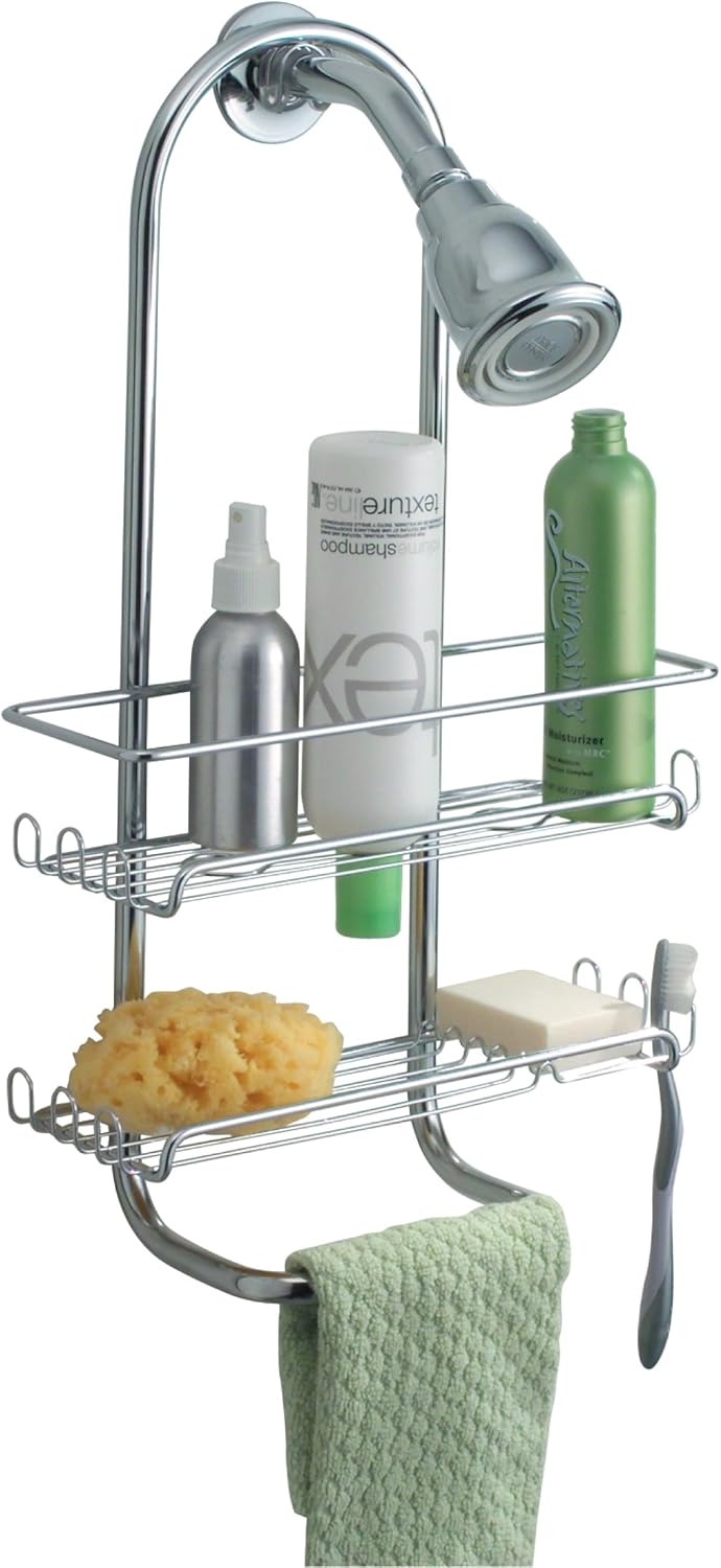 InterDesign Classico Bathroom Over The Pipe Shower Caddy for Shampoo