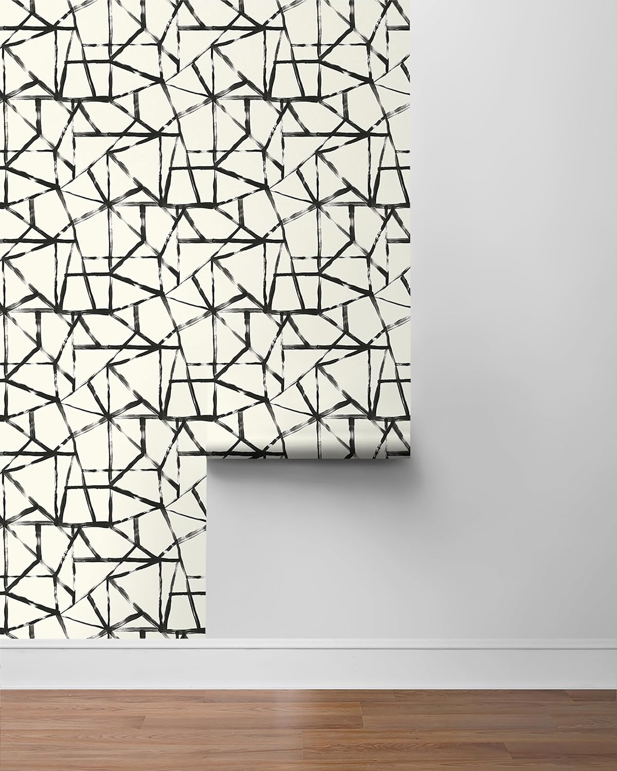 Surface Style What's Your Angle Geometric Peel and Stick Wallpaper, (Black/White)
