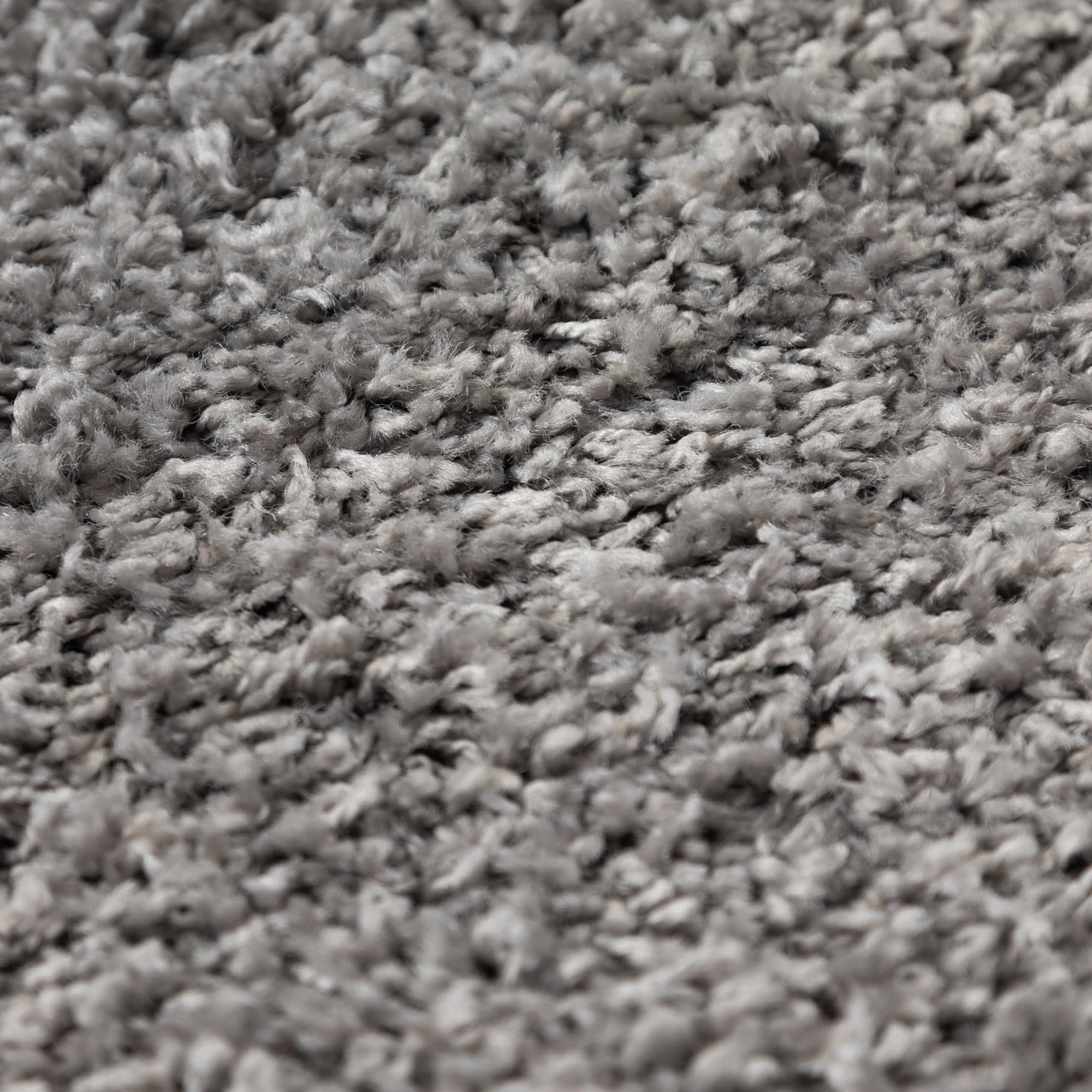 Tappeto stile Shaggy a pelo lungo, set da 3 pezzi - Scendiletto, per camera da letto, Polipropilene, grigio chiaro, 2x80x150+1x80x250