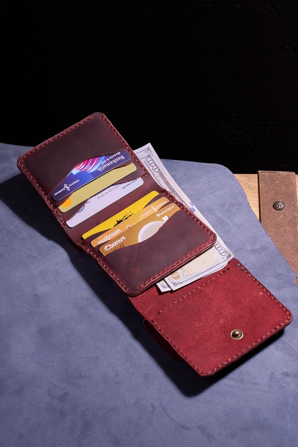 Handmade Genuine Leather Women’s Wallet – Perfect for Mothers, Students, Professionals, Ideal for Work, Shopping, Gift, Travel, Everyday Essentials Handmade Genuine Leather for Women Ladies (BURGUNDY)