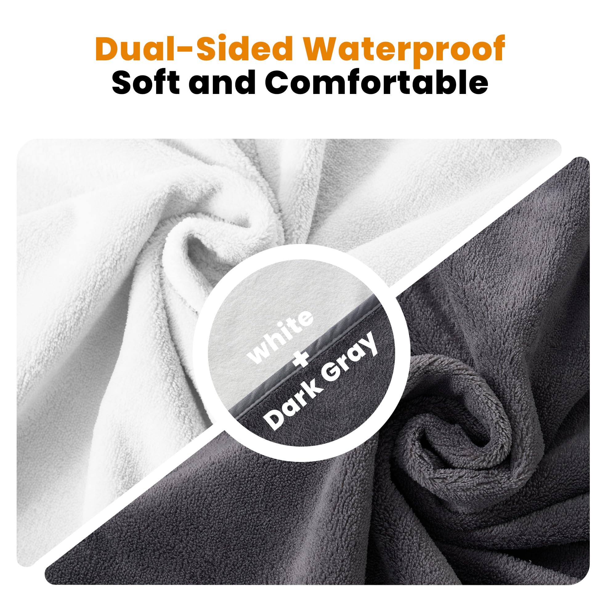 Manta Impermeable 203x229cm - Manta Doble Reversible para Pareja, para Sofá y Cama con Triple Capa Antihumedad, Protege contra Humedad y Manchas, para Parejas y Mascotas