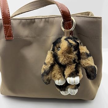 Unpafcxddyig Bunny Keychain Large Cute Rex Rabbit Faux Fur Key