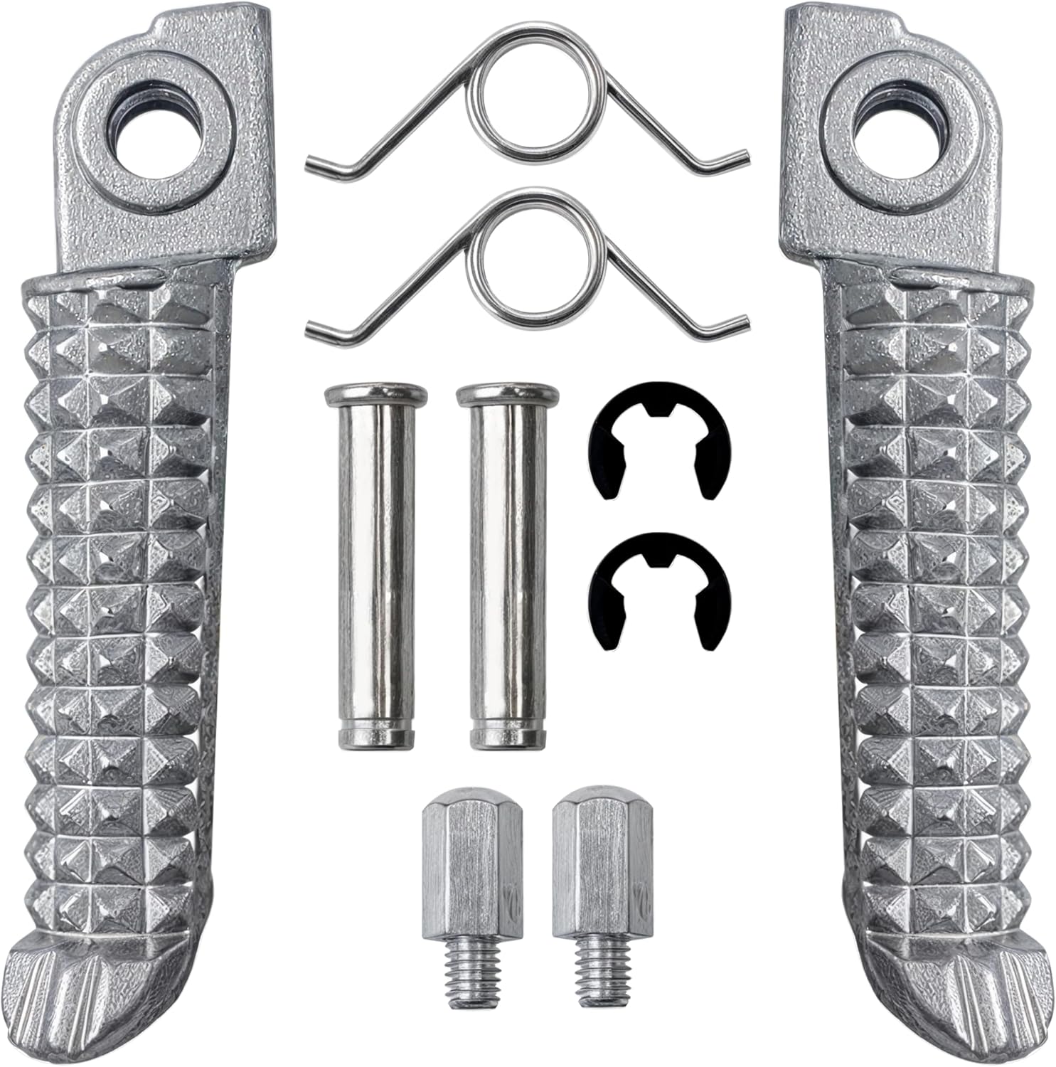 1 Pair Foot Pegs Compatible with Yamaha YZF R3 R25 MT25 MT03 MT-03 2014-2023, Motorcycle Footrest Pedal Bracket Peg Rest, Aluminum Driver Passenger Footpeg Set, Posapies Para Moto (Front)