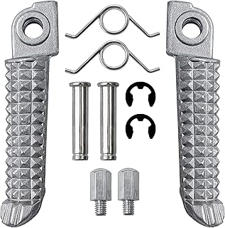 1 Pair Foot Pegs Compatible with Yamaha YZF R3 R25 MT25 MT03 MT-03 2014-2023, Motorcycle Footrest Pedal Bracket Peg Rest, Aluminum Driver Passenger Footpeg Set, Posapies Para Moto (Front)