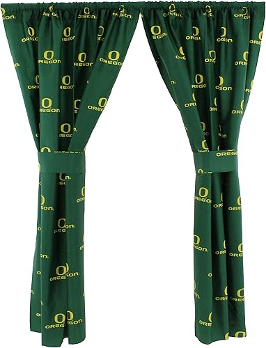 College Covers Everything Comfy Oregon Ducks - Juego de paneles de cortina, 2 paneles, 2 alzapaños a juego, 42 pulgadas de ancho por 84 pulgadas de