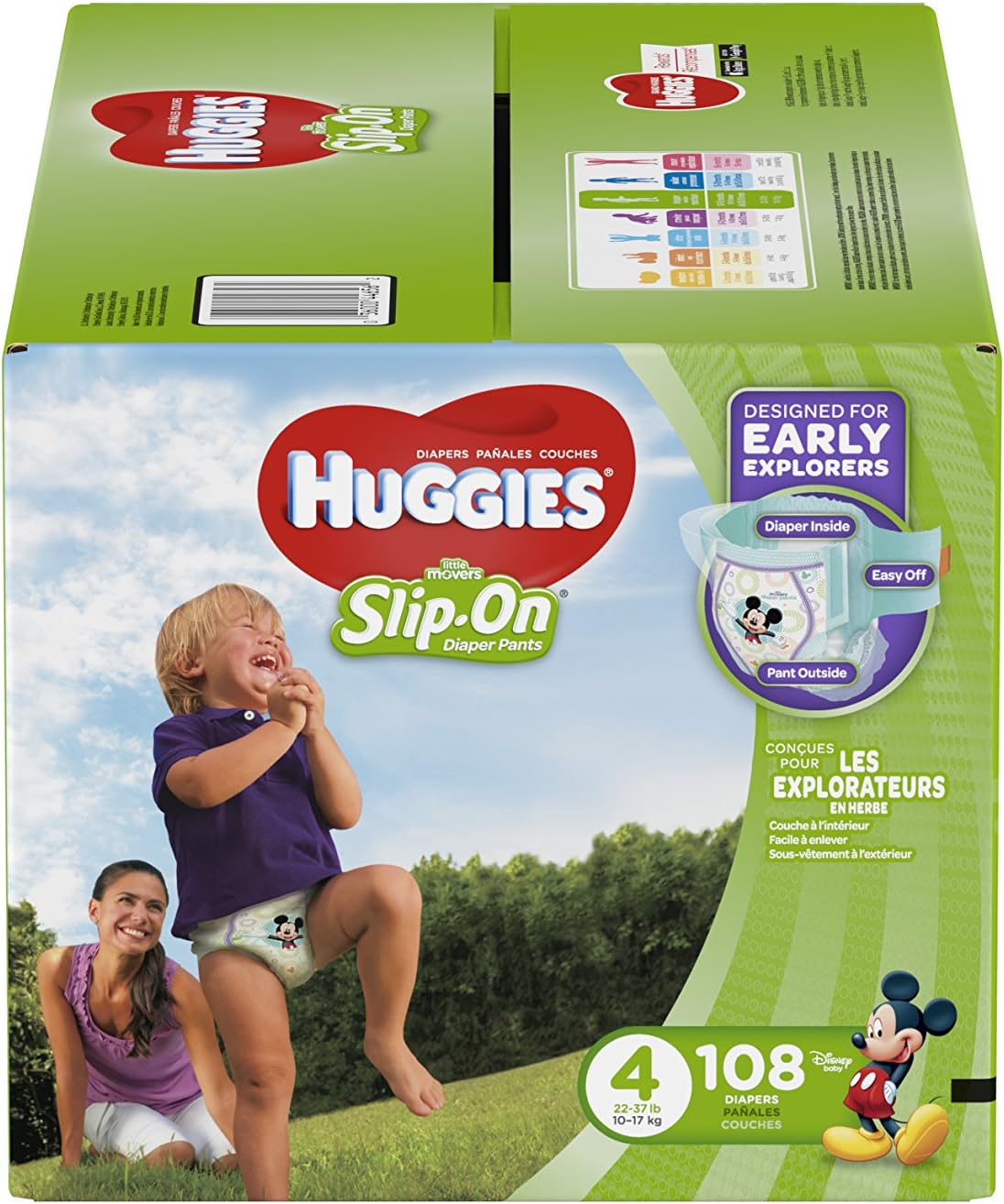 HUGGIES Little Movers Slip On Diaper Pants, Size 4