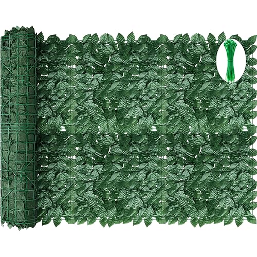Artificial Ivy Privacy Fence Screen, 120x40 inch Dense Leaves Fence Panel, Super Privacy Greenery Wall Faux Ivy Greenery Backdrop Ivy for Patio, Balcony, Garden, Backyard Indoor Outdoor Decor