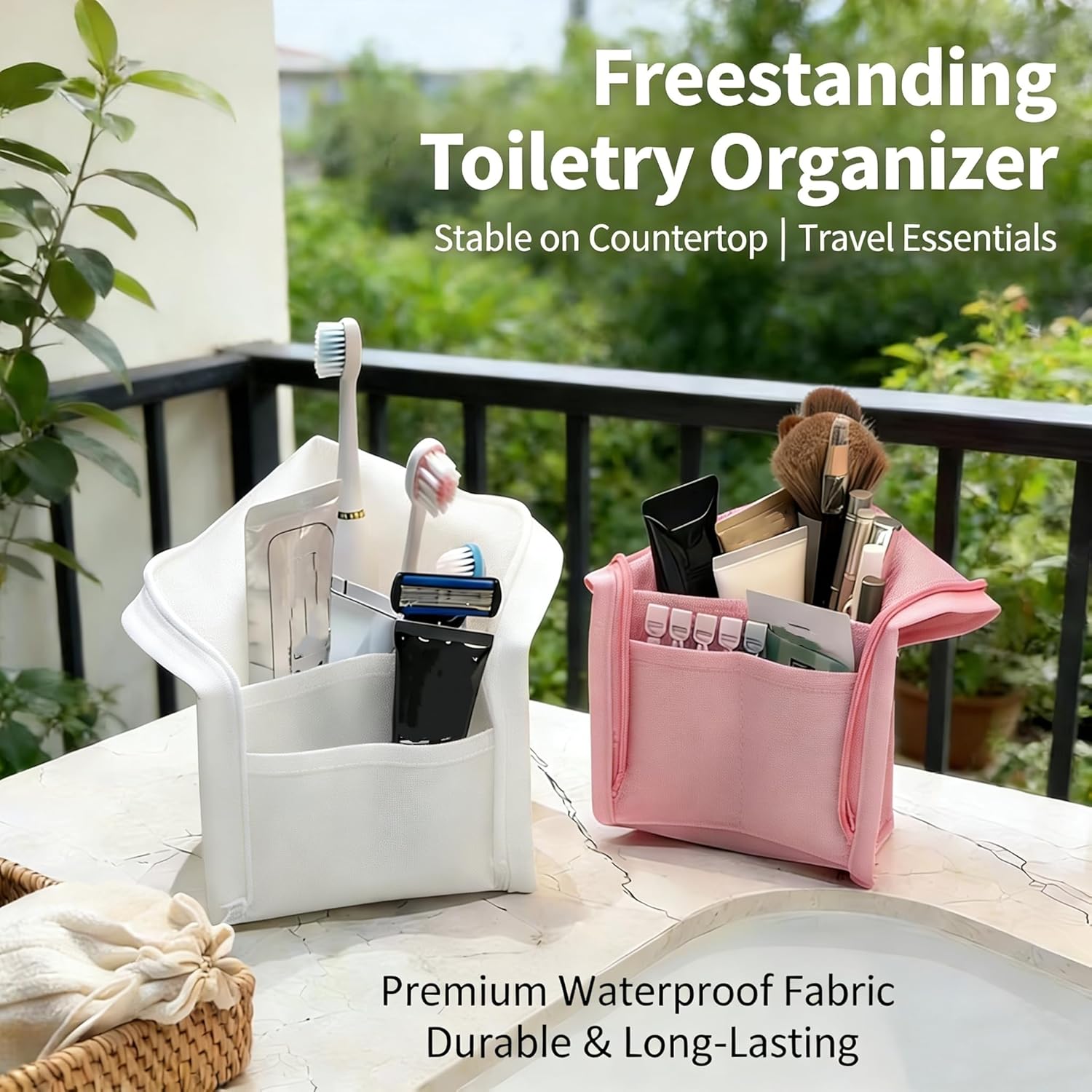Waterproof Standing Toiletry Bag, Portable Lightweight Travel Toiletry Bag, EVA large-capacity travel cosmetic bag, Foldable Clear Hanging Travel Toiletry Bag Cosmetic Organiser Storage (4Colors)