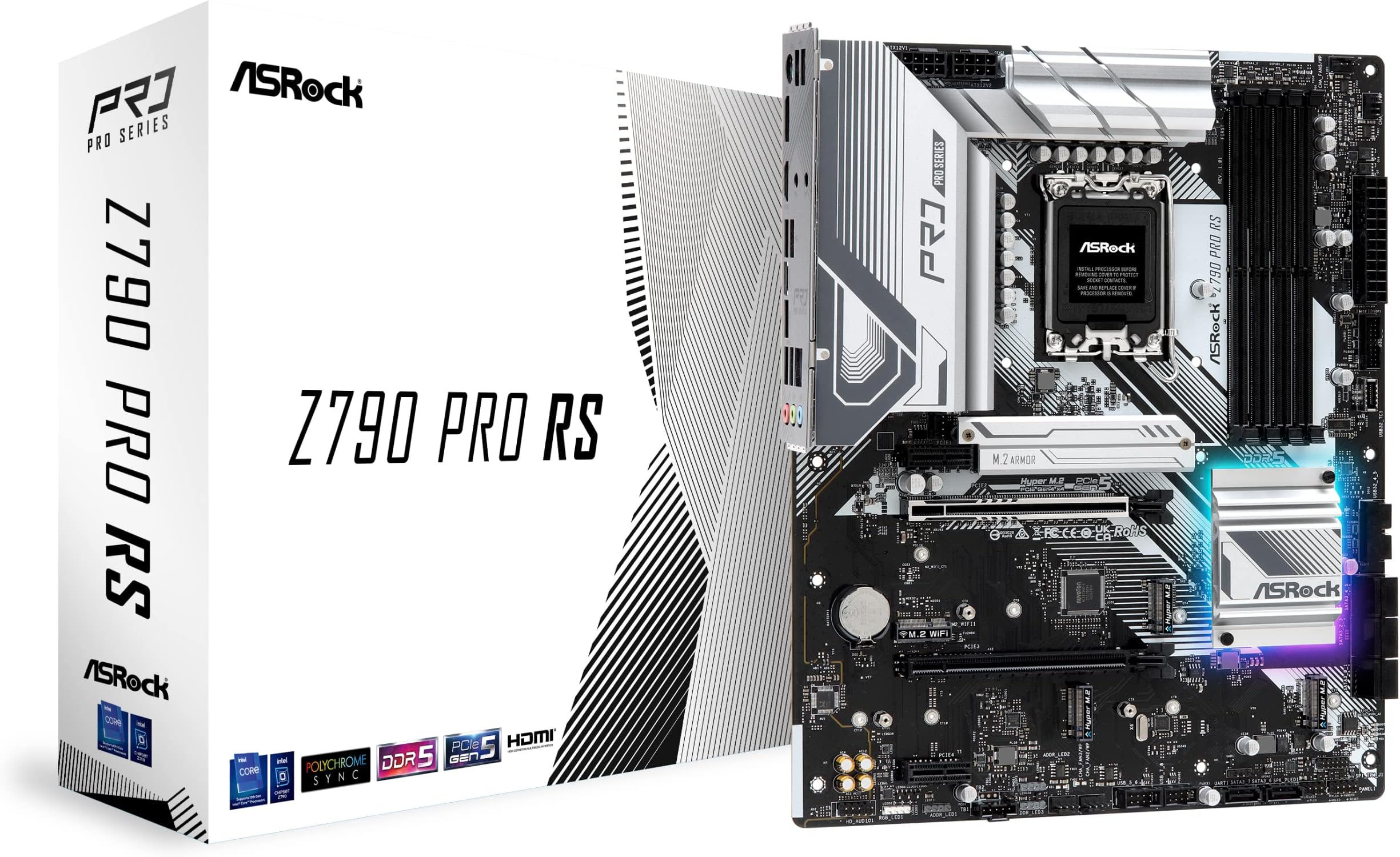 ASRock Z790 Pro RS, Intel 12th and 13th Generation CPU (LGA1700), Z790 Chipset, DDR5 ATX
