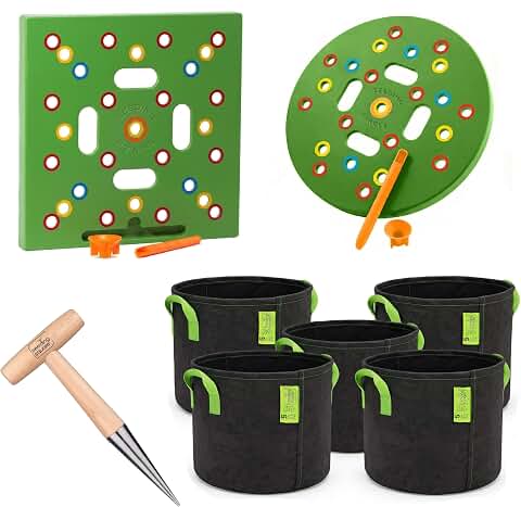 Seeding Square  Seeding Circle  Pokey Planter  5 Gallon Grow Bags Bundle  Complete Planting System for