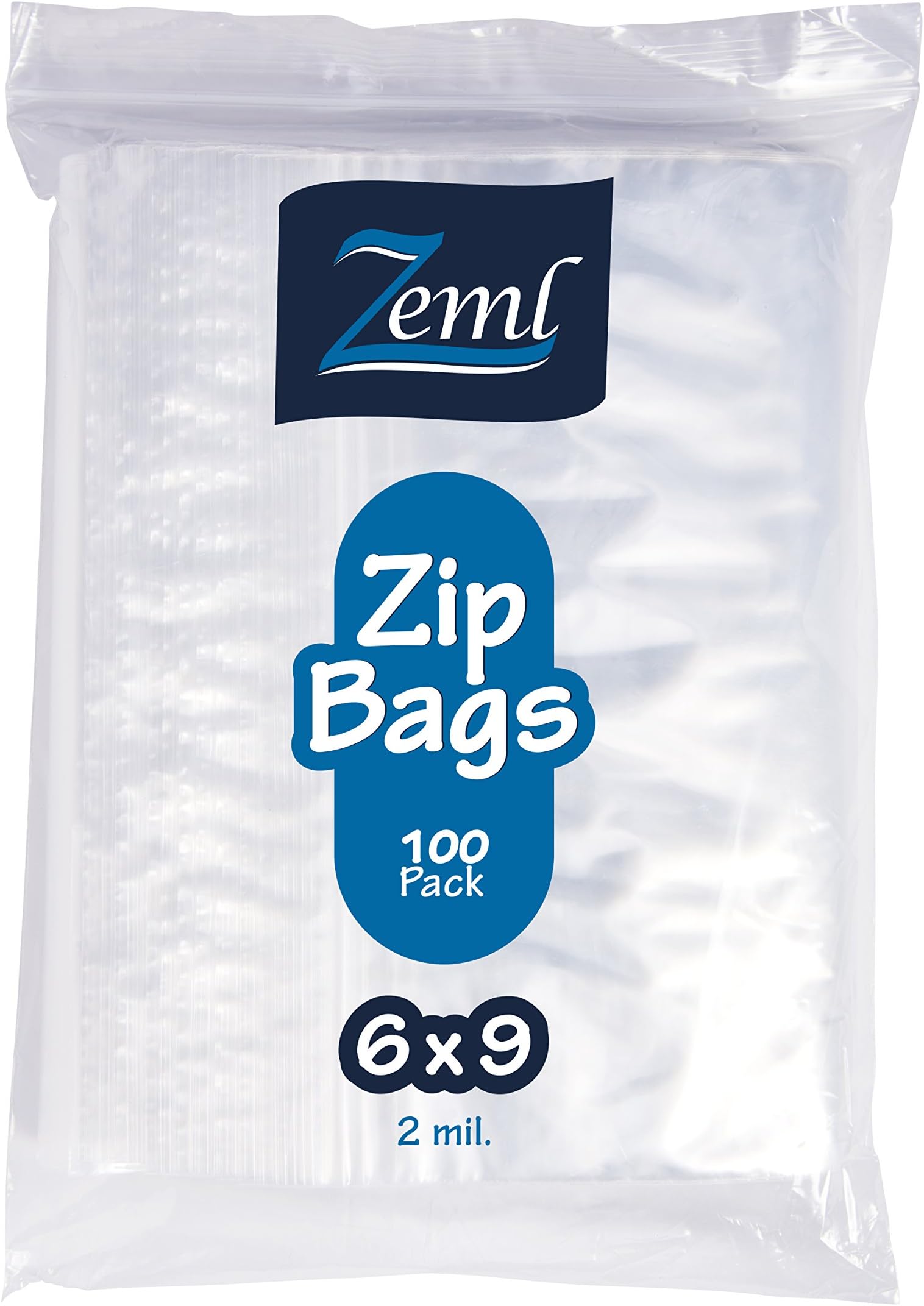 6 x 9 Resealable Plastic Bags, Zip Bags, Clear, 2 Mil, [100 Pack]