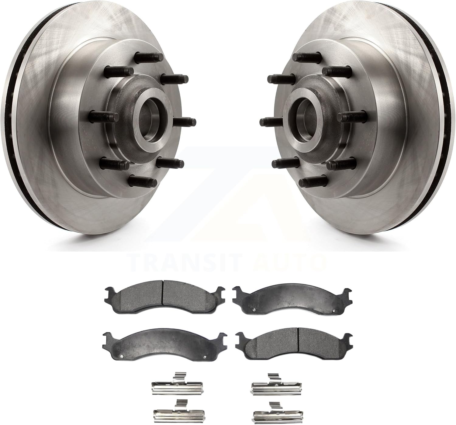 Transit Auto Front Disc Brake Rotors Hub Assembly And Ceramic Pads Kit ...