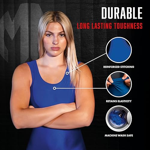 Miniatura 12 de Matman Edge Wrestling Singlet Mujeres Spandex Levantamiento de Pesas Color Sólido Negro