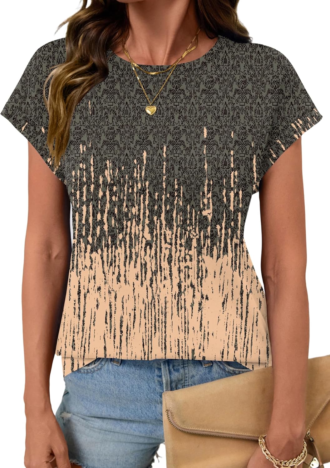 LOMON Womens Summer Tops Short Sleeve Shirts Cap Sleeve Tops Crew Neck Cute Trendy Tunic Blouses Dressy Casual Outfits 2026 - Image 3