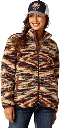 Veste Polaire Femme Ariat Chimayo - Motif Tissé Traditionnel, Col Montant, Fermeture éclair - Confort Doux Sherpa - 7
