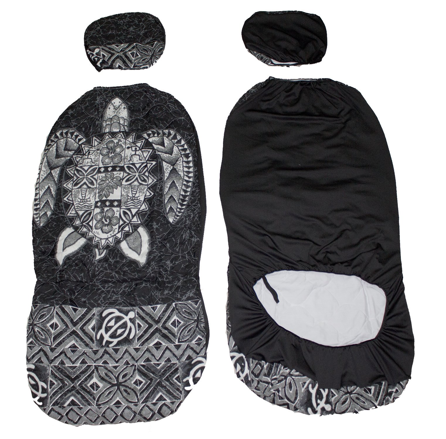 Amazon | ハワイアンシートカバー 分割型ヘッドレスト、ブルー