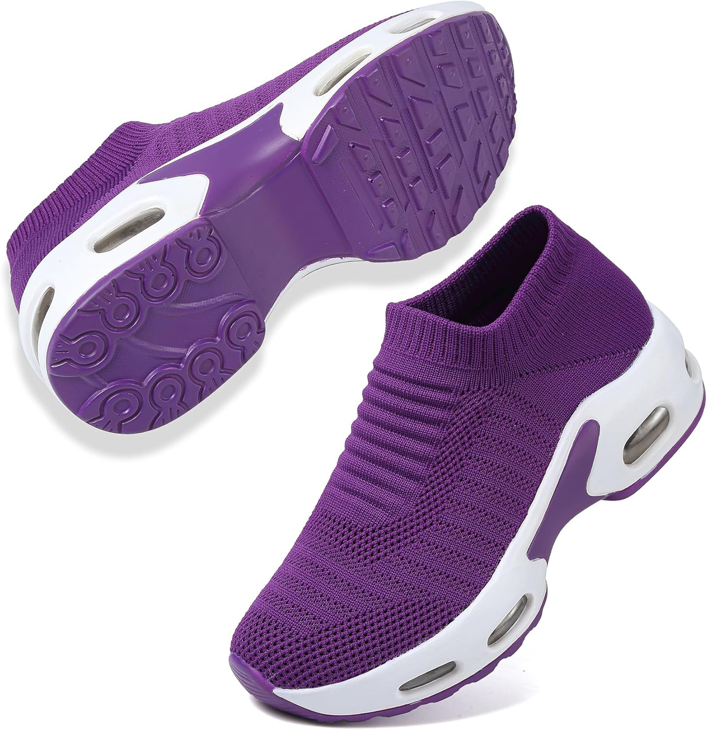 DimaiGlobal Women’s Walking Shoes Sock Sneakers Slip On Comfort Mesh Fashion Cushion Lady Girls Modern Jazz Dance Easy Shoes Wedge Platform Loafers