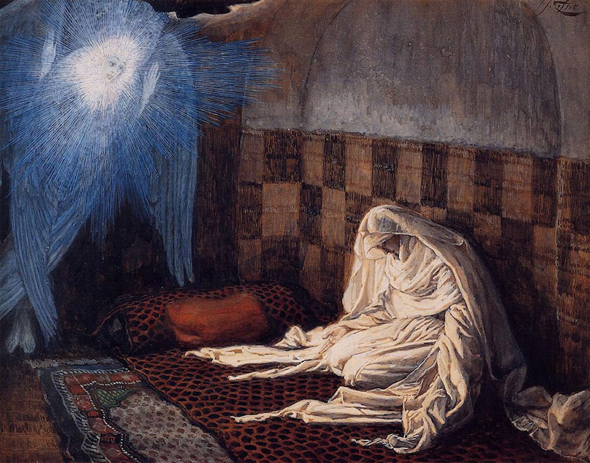 ARTXLXXBN Famous Prints Artwork Pictures Poster Painting Art The Annunciation Jacques Artwork Landscape Pictures for Home Decor 60x90cm