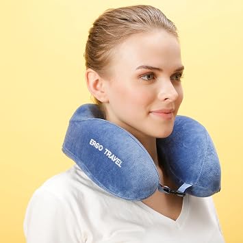 Comfy Ortopedik Seyahat Yast  Visco Boyun Destekli Seyahat Yast  - Gri | Ergo Travel Mavi