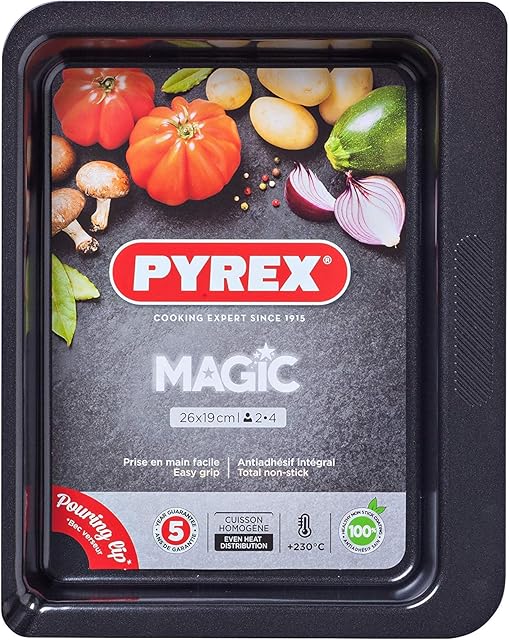 Pyrex 1452072 Magic Rectangular Oven Dish 26 x 19 cm, Black