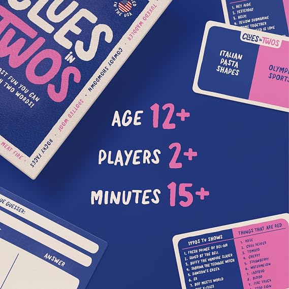 Clues in Twos | The Most Fun You can Have with Two Words! | A Family Friendly Party Game Perfect for Teens & Adults | Age 12+ | 2-8 Players (Classic Edition)