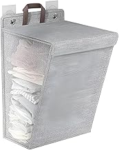 منظم غسيل من القماش مع تصميم شبكي لتهوية أفضل مزود بفتحة جانبية لتنظيم ملابسك بشكل مرتب، رمادي، 57 × 40 سم (1 قطعة)