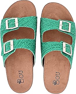 صندل بشريط مزدوج وإبزيم للنساء من بو