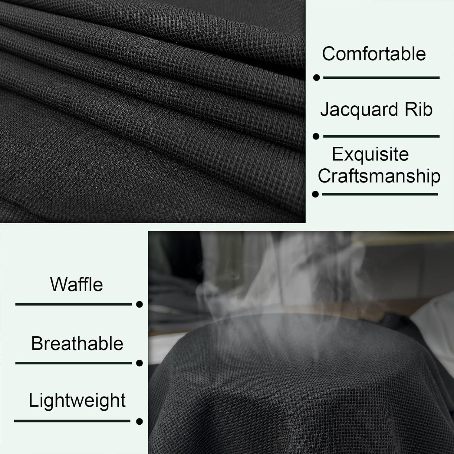 Muscle Cmdr Men's Lightweigt Waffle Henley Shirt Regular Fit Long&Short Sleeve Casual 3 Button Placket Underwear - Image 3