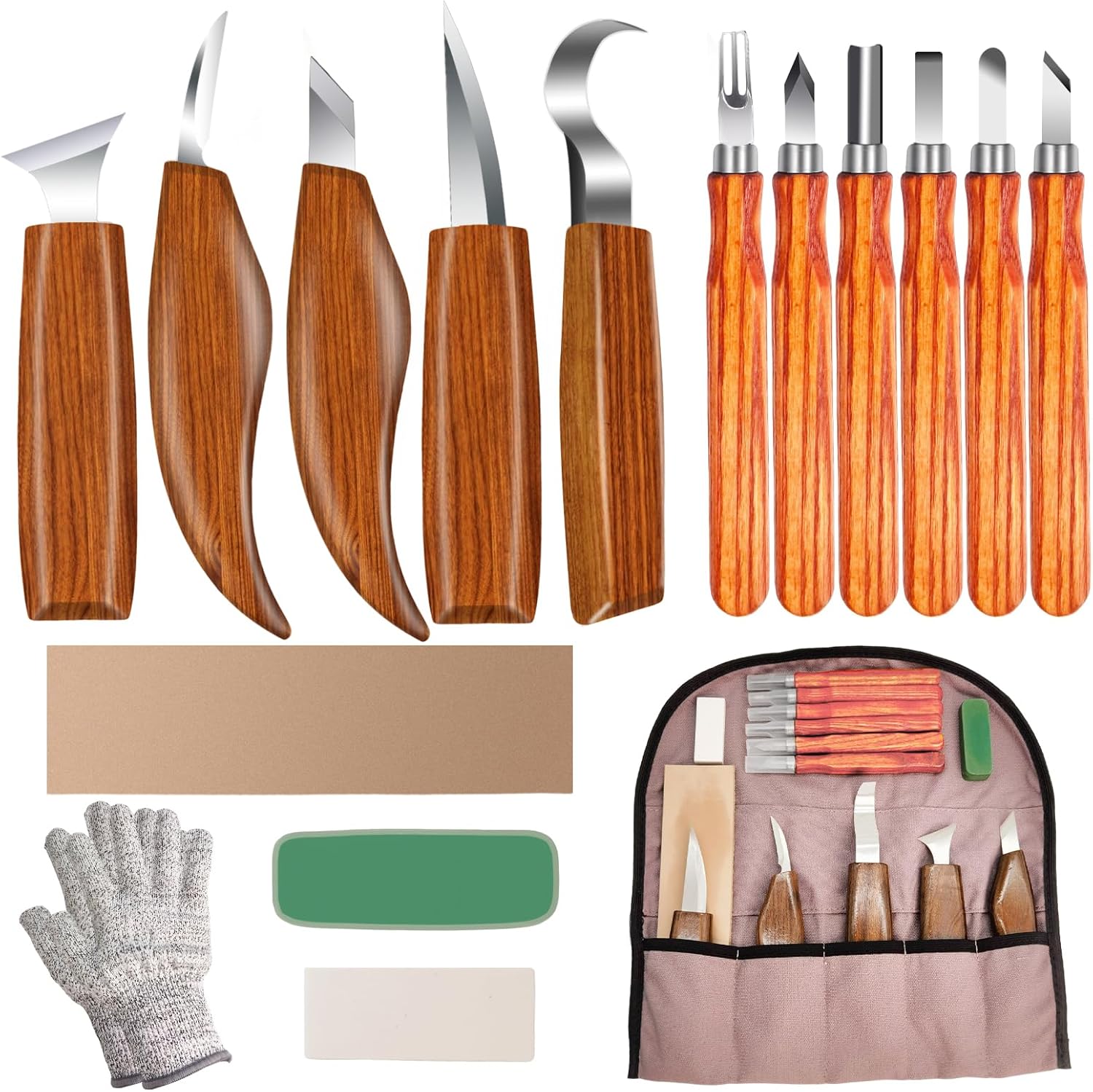 Wood Carving Kit 16PCS Wood Carving Tools Hand Carving