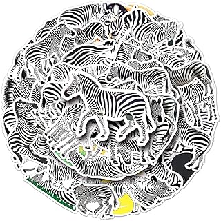 Zebra Stickers |50Pcs Zebra Waterproof Vinyl Decals for Bike Water Bottles Laptop Bicycle Refrigerator Cup Luggage Computer Mobile Phone Skateboard Decor