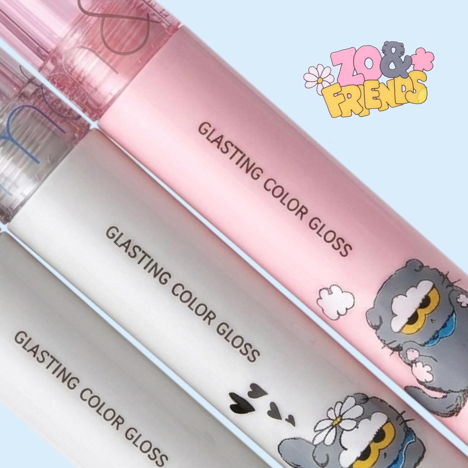 rom&nd X Zo&Friends Glasting Color Gloss | Korean Lip Oil | Lip Gloss | Tinted Oil with High Shine Finish | Long Lasting Wear | 01 Peony Ballet