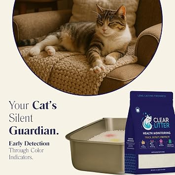 Crystal Cat Litter with Color-Changing Health Monitoring Crystals 30-Day Odor Control, Low Dust, Non-Clumping, Ultra Absorbent, Safe for Multi-Cat Households, Easy Clean Silica Gel