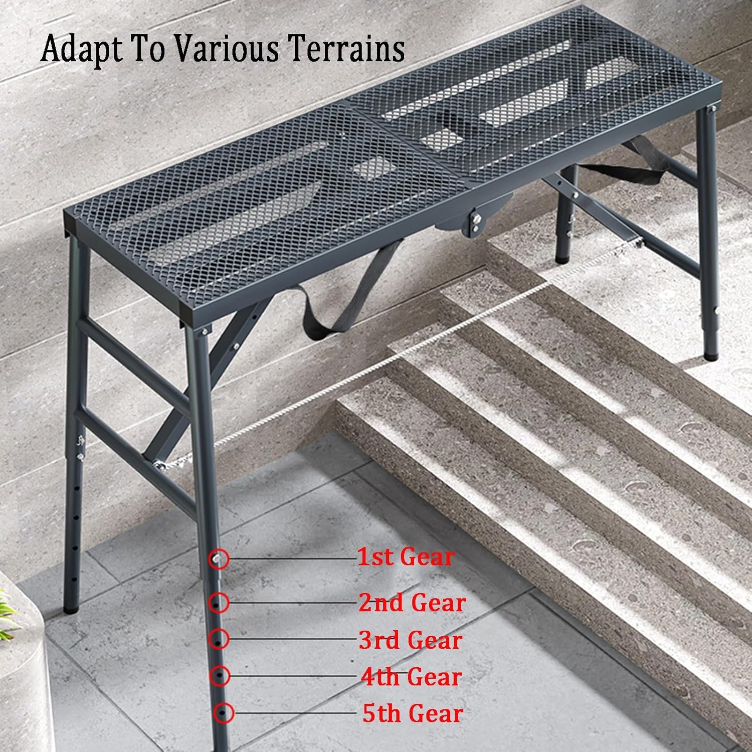 Work Platform,Carbon Steel Folding Horse Stool,Portable Scaffolding,for Home Decoration,Lifting Items,Wall Painting,Bearing Capacity 150kg(150x30cm)