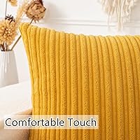 Vista 350 de UGASA - Juego de 2 fundas de almohada de terciopelo a rayas, funda decorativa para cojín con cremallera oculta para el hogar, sofá, dormitorio