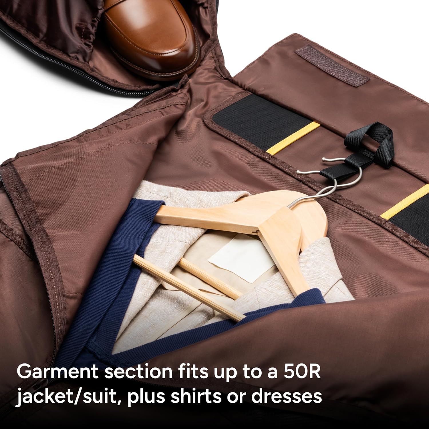 Halfday Convertible 2-in-1 Premium Garment Duffel Weekender Bag 45L | Wrinkle-Free Travel, Hanging Suit Compartment, Shoe Pockets, Trolley Sleeve. Balistic Nylon Carry-On, Port - Image 2