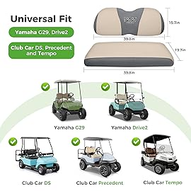 10L0L Golf Cart Seat Covers Universal for Yamaha G29 Drive2 Club Car DS Precedent Tempo Standard Front Seats, Breathable Mesh Bench Seat Cover, No Drilling Seat Cushion - All-Season Comfort