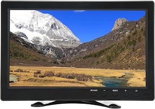 Monitor LCD TFT de 10,1 Polegadas, Monitor HD Portátil Com VGA HDMI AV BNC Entrada USB DC, Exibição de Tela IPS Colorida HD,Alto-falante Duplo Embutido,Com Suporte de Base e Remoto