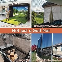 Vista 6 de Red de práctica de golf, red de golf de nailon resistente, red de golf para interiores y exteriores con kit de alambre para colgar, redes de golf