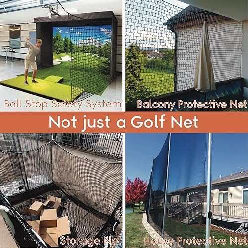 Miniatura 6 de Red de práctica de golf, red de golf de nailon resistente, red de golf para interiores y exteriores con kit de alambre para colgar, redes de golf