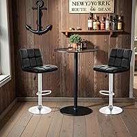 Vista 8 de BestOffice Juego de 2 taburetes de bar ajustables de piel sintética, taburetes de mostrador modernos con respaldo y reposapiés, taburetes de bar
