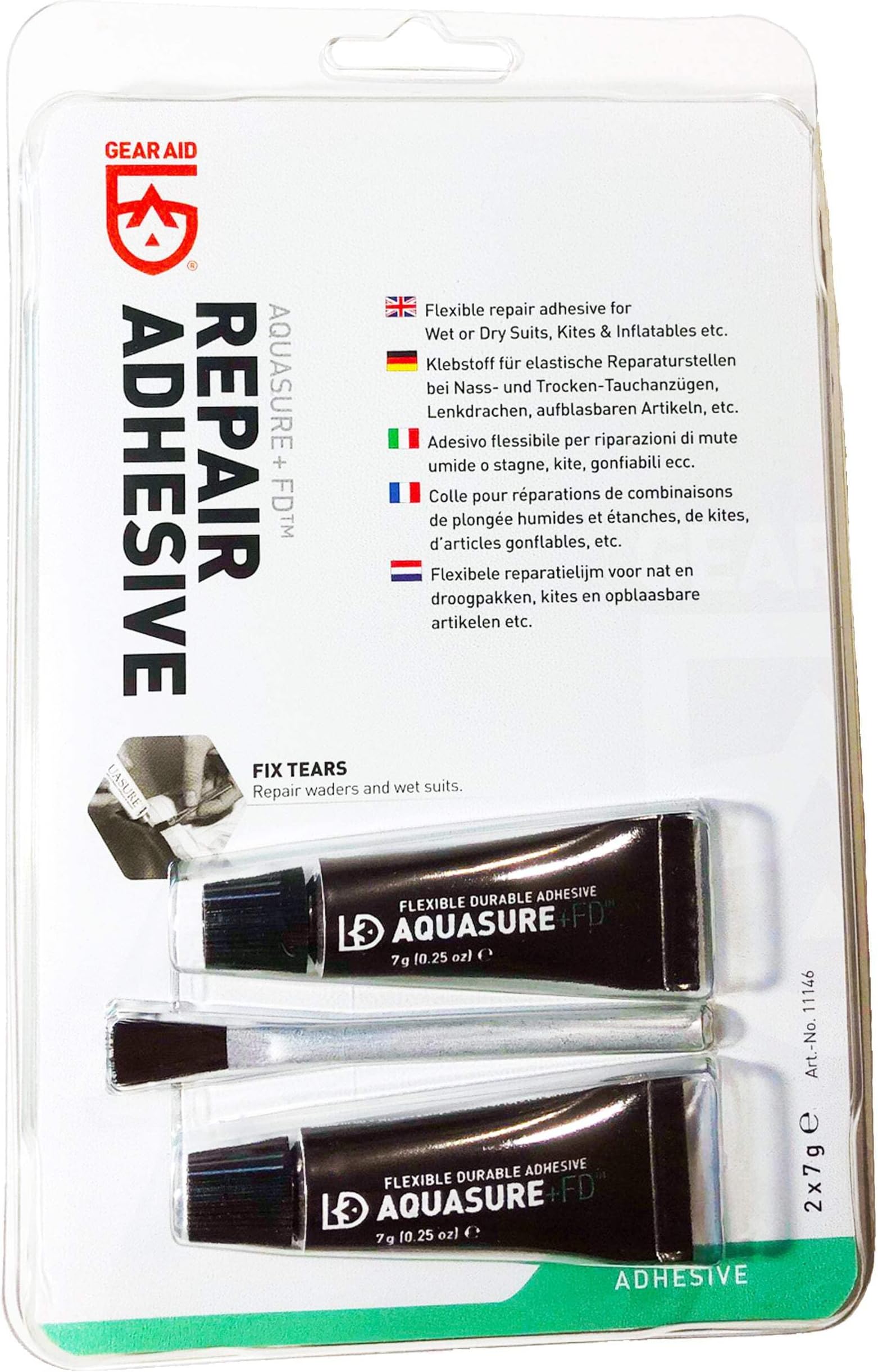 McNett Aquasure Urethane Repair Adhesive & Sealant Twin 7g Pack