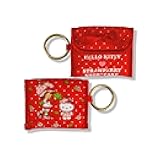 Sonix x Sanrio Quilted Earbud Pouch | Premium Cotton Bag Charm for AirPods, Keychain Storage Case Cover with Carabiner Ring | Hello Kitty x Strawberry Shortcake