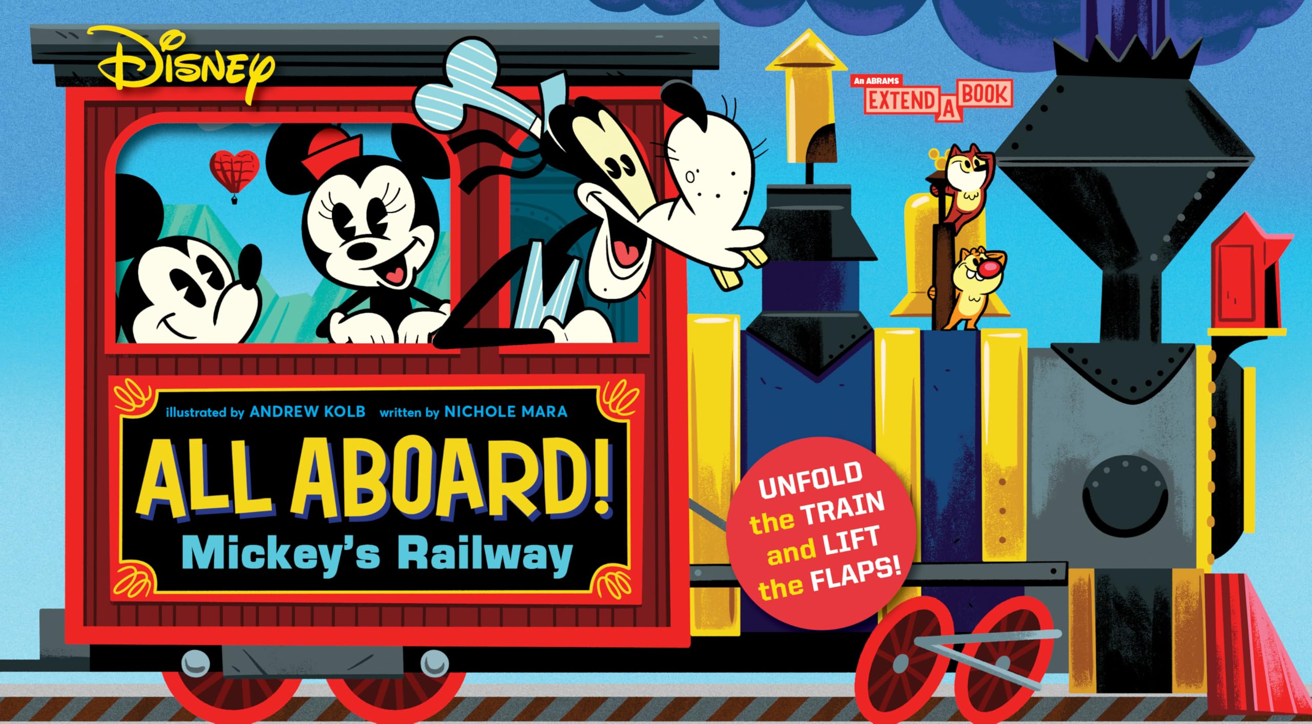 Disney All Aboard! Mickey's Railway (An Abrams Extend-a-Book): A Board Book