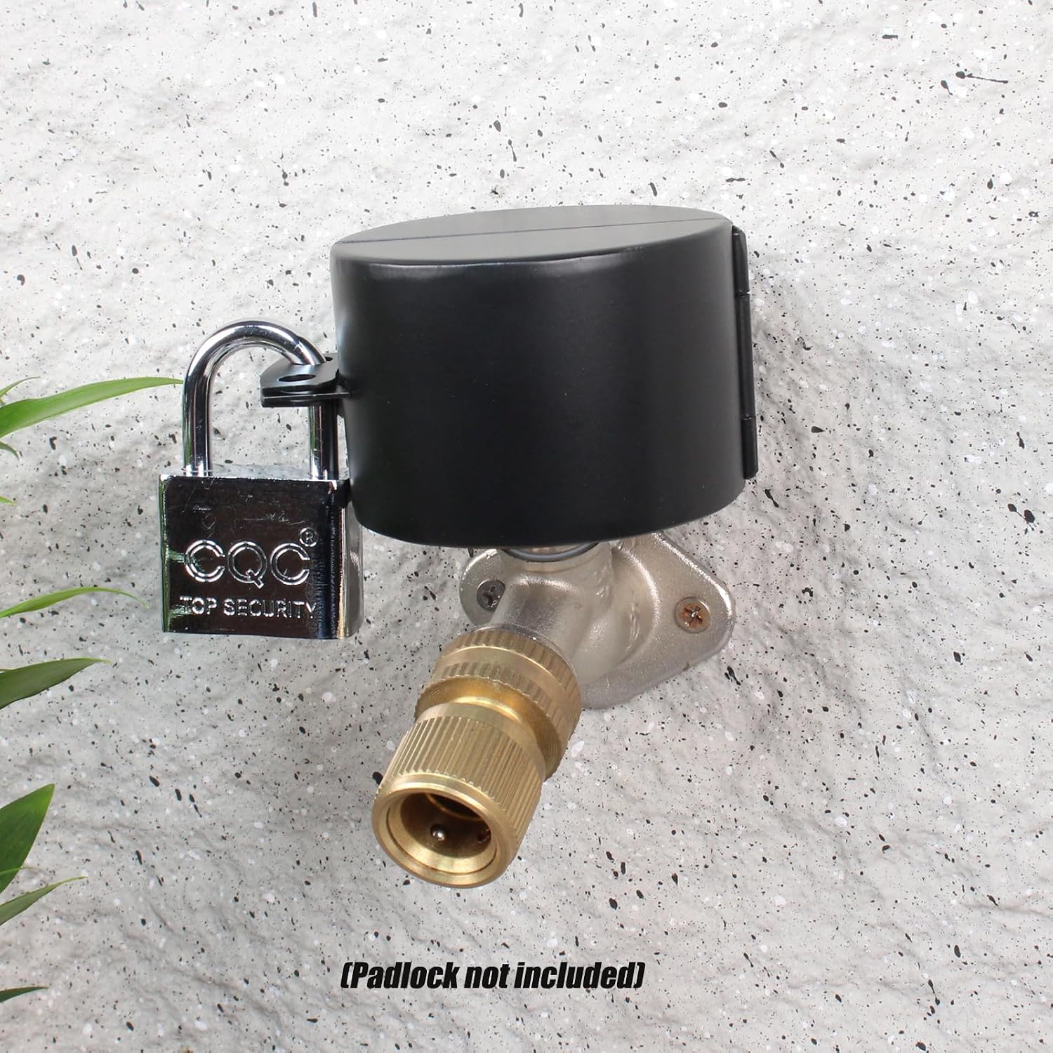 Water Spigot Lock Outdoor Faucet Lock System Gate Valve Lockout Device Hose Bib Lock Childproof Exterior Faucet Locks, Prevent Water Bandit and Stop Unauthorized Water Use, Metallic Black, Metal