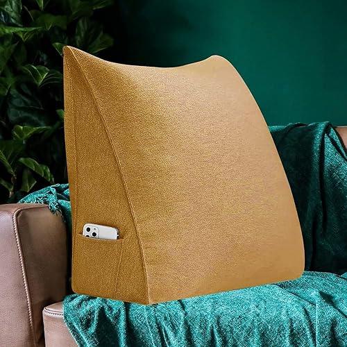 Miniatura 9 de Almohada triangular de cuña para cama, respaldo y respaldo, almohadas de lectura para lumbar y sentarse, almohadas decorativas para sofá con funda