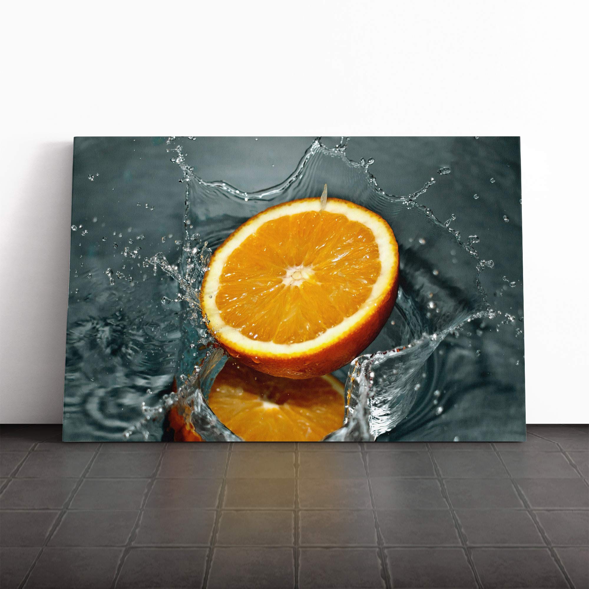 Sliced Orange (4) Canvas Print | Gallery Wrapped 30mm Frame Wall Art | 30x20 inches | Ready to Hang | Modern Still Life Picture | Living Room Bedroom Lounge Office