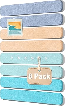 Felt Bulletin Board Strips, 8 Pack Cork Board Alternative for Wall Decor